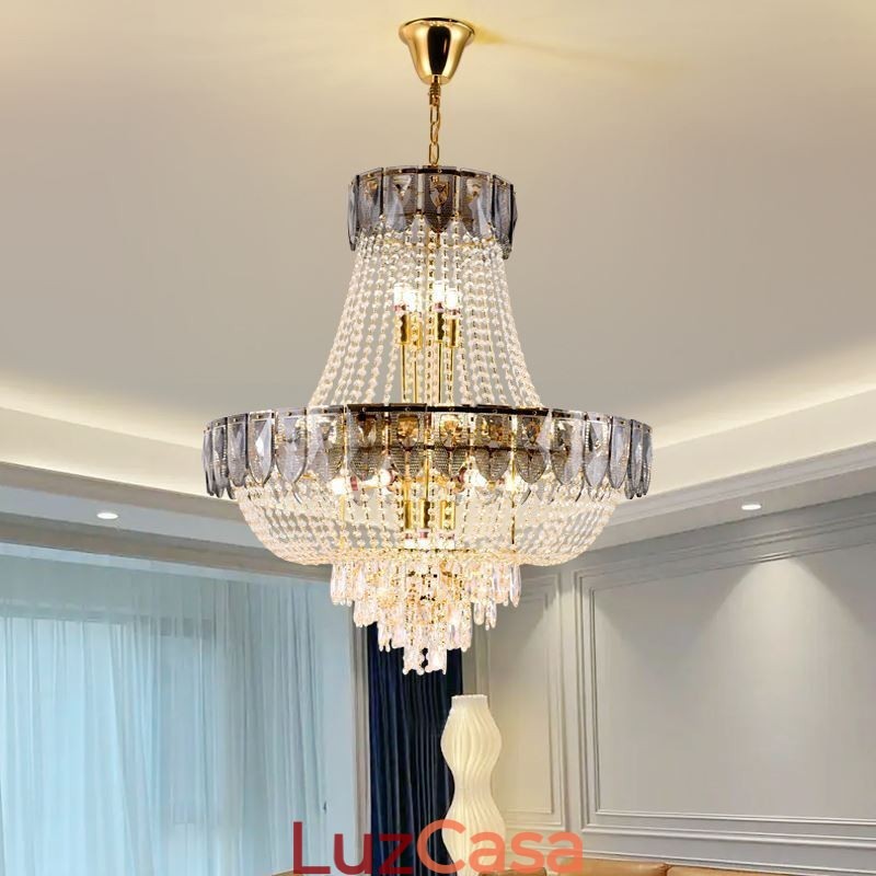 Luminária pendente de cristal Luminária de teto decorativa de luxo