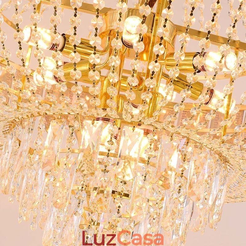 Luminária pendente de cristal Luminária de teto decorativa de luxo
