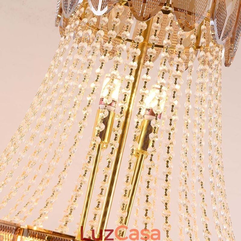 Luminária pendente de cristal Luminária de teto decorativa de luxo