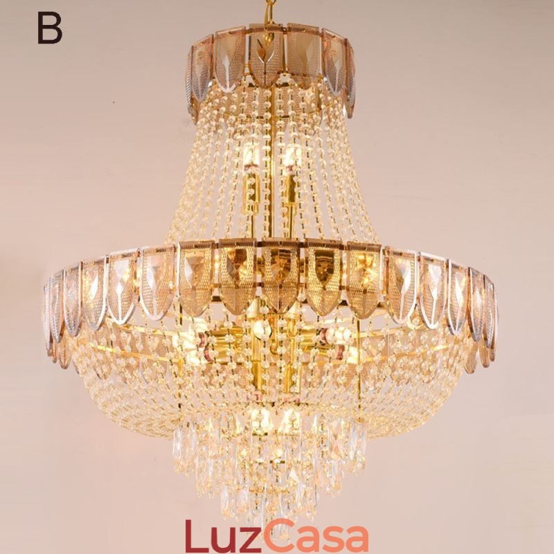 Luminária pendente de cristal Luminária de teto decorativa de luxo