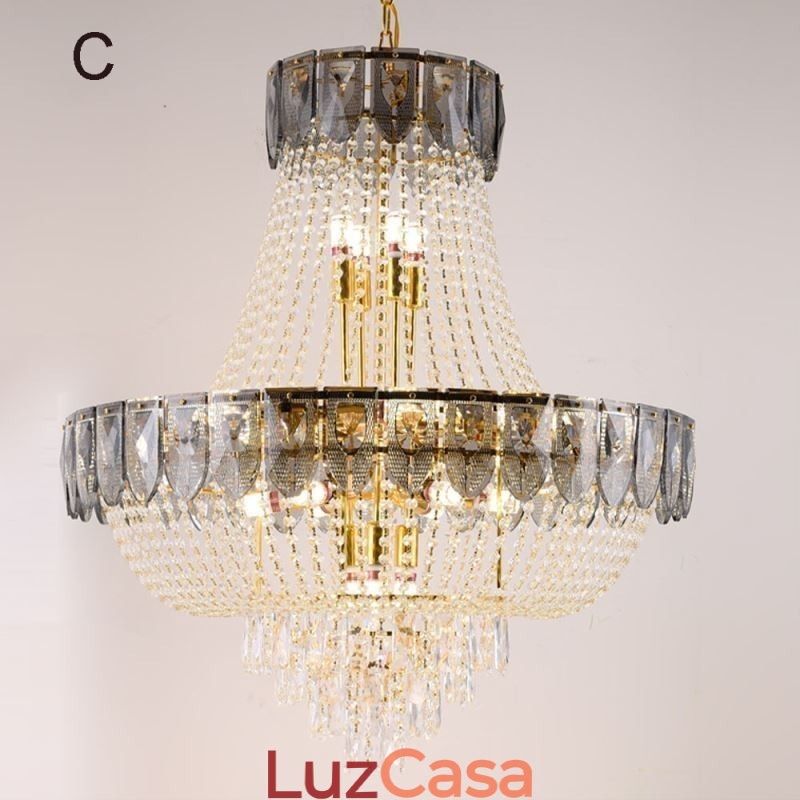 Luminária pendente de cristal Luminária de teto decorativa de luxo