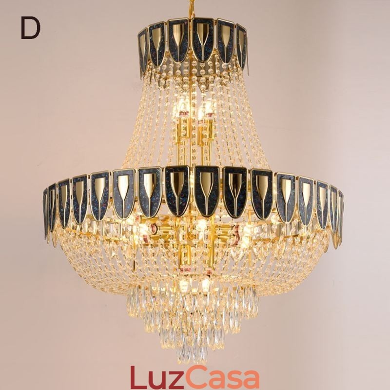 Luminária pendente de cristal Luminária de teto decorativa de luxo