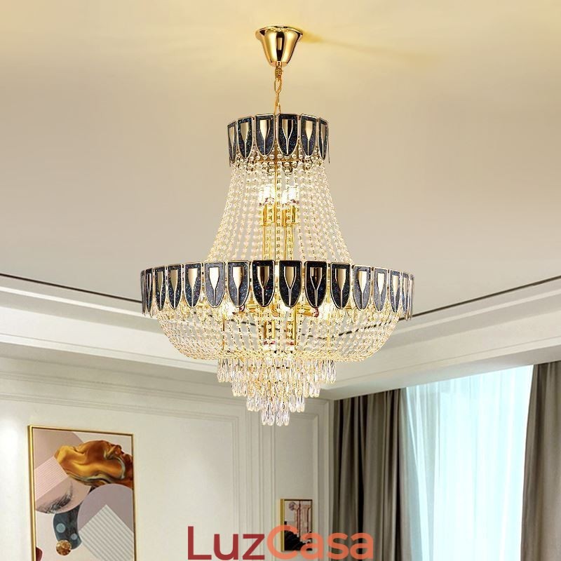 Luminária pendente de cristal Luminária de teto decorativa de luxo