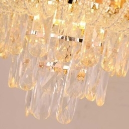 Luminária pendente de cristal de luxo decorativa de teto 60 cm