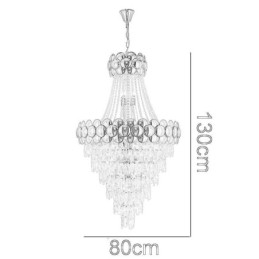 Luminária pendente de cristal galvanizada a ouro duplex luxo decorativo luminária de teto 80cm