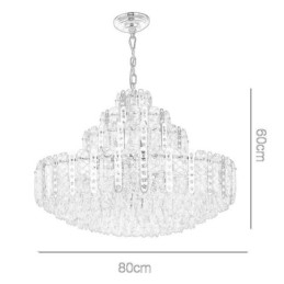 Lustre de cristal com detalhe em ferro dourado vazado