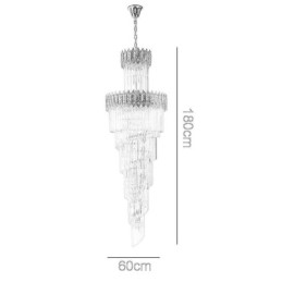 Luminária pendente de cristal dourado Luminária de teto com abajur em formato de cauda de fênix dourada galvanizada