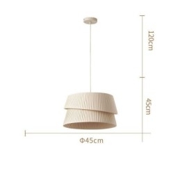 Luminária pendente estilo creme francês abajur de tecido de camada dupla luminária de teto