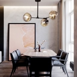 Luminária de teto nórdica moderna com abajur de vidro colorido galvanizado