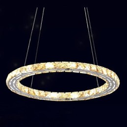 Luminárias pendentes de cristal Luminárias modernas Âmbar K9 Cristal Redondo Anel Único 30CM