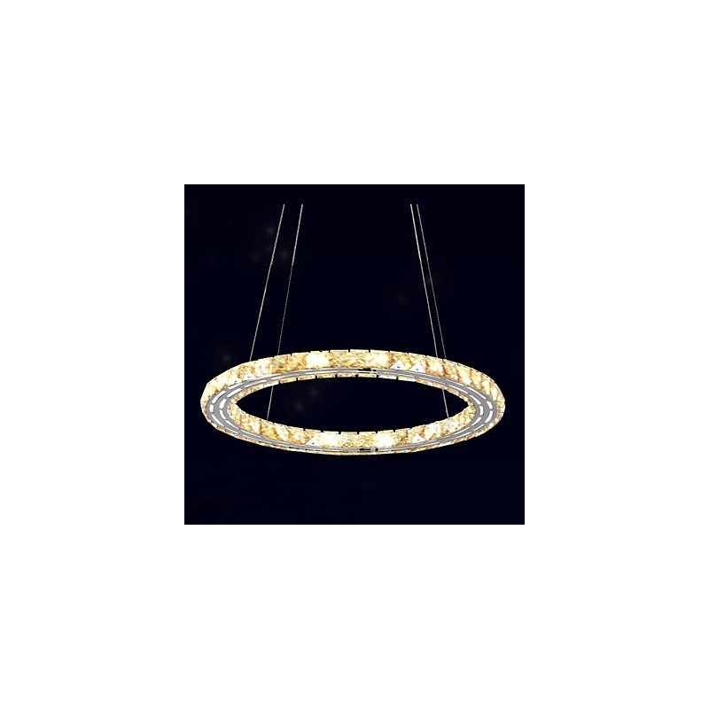 Luminárias pendentes de cristal Luminárias modernas Âmbar K9 Cristal Redondo Anel Único 30CM