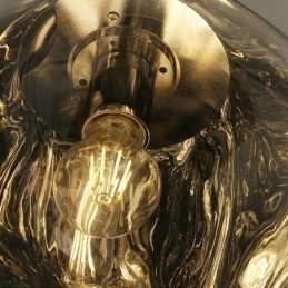 Luminária de teto nórdica moderna com abajur de vidro colorido galvanizado