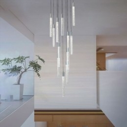 Luminária pendente de cristal cromado, conjunto de colunas, luminária de teto