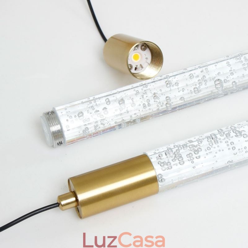 Luminária pendente de cristal de cobre, conjunto de luminárias de teto