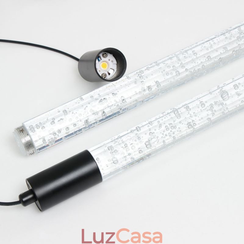Luminária pendente de cristal preto, coluna, conjunto de luminárias de teto