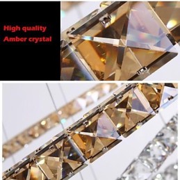 Luminárias pendentes de cristal Luminárias modernas Âmbar K9 Cristal Redondo Anel Único 30CM