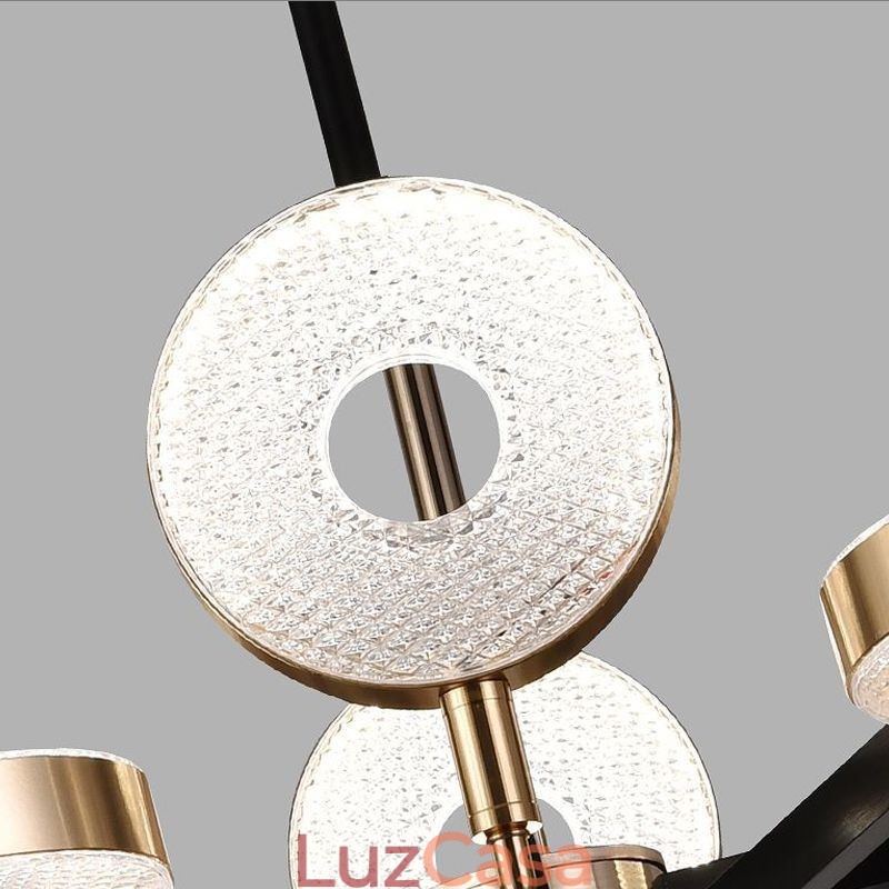 Pendente Minimalista Sete Cabeças Círculo Teto Luz