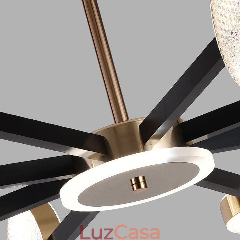 Pendente Minimalista Sete Cabeças Círculo Teto Luz