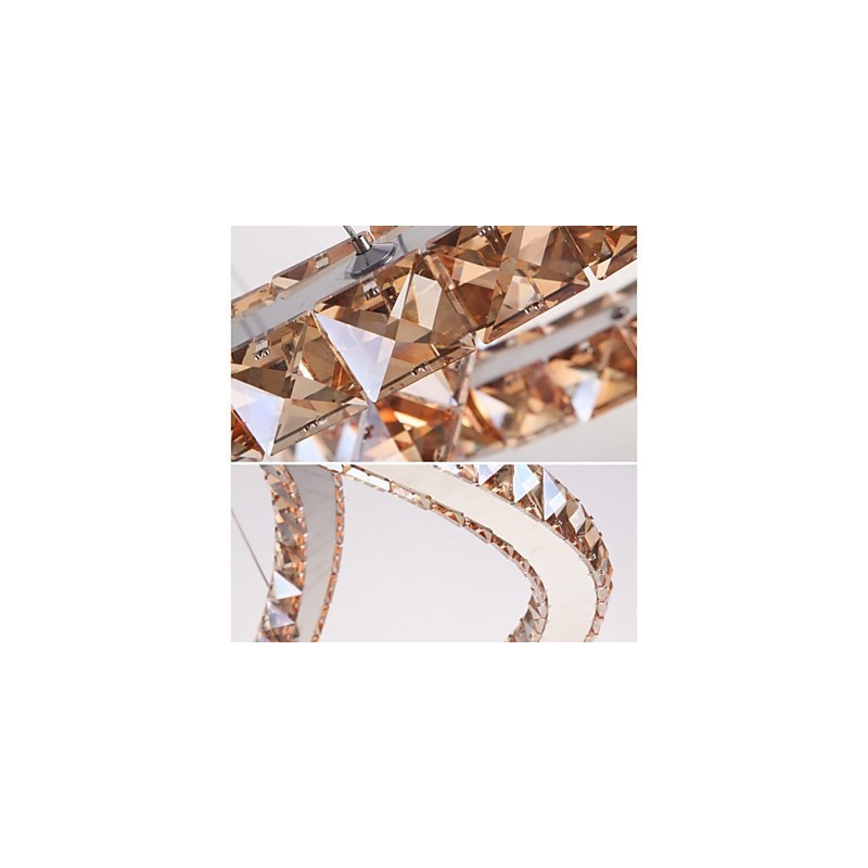 Luminárias pendentes de cristal Luminárias modernas Âmbar K9 Cristal Redondo Anel Único 30CM