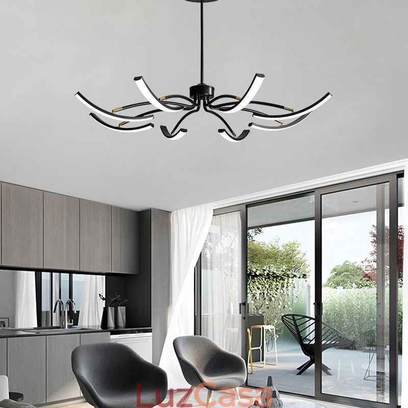 Luz pendente minimalista transformável luz de teto