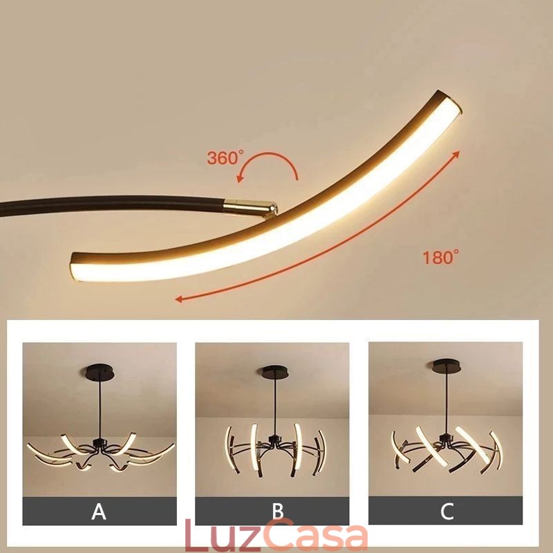 Luz pendente minimalista transformável luz de teto