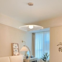 Luminária pendente de acrílico com flor de panela para teto
