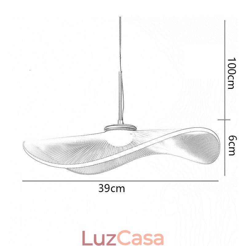 Pendente de acrílico com folha de lótus, luminária de teto
