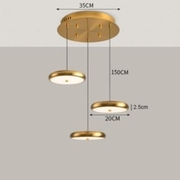 Luminária pendente com três luzes de cabeça redondas