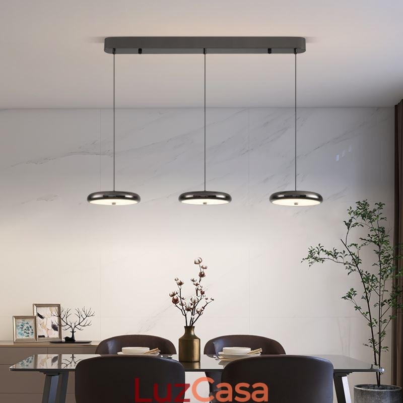 Luminária de teto com três cabeças, luminária pendente