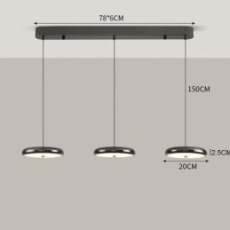 Luminária de teto com três cabeças, luminária pendente