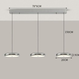 Luminária de teto com três cabeças, luminária pendente