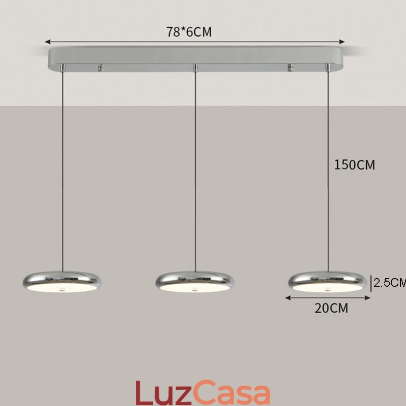 Luminária de teto com três cabeças, luminária pendente