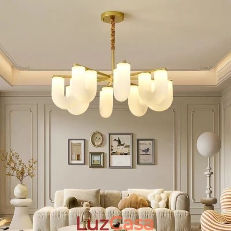 Lustre em formato de U estilo creme francês luz pendente Lustre em formato de U estilo creme francês luz pendente