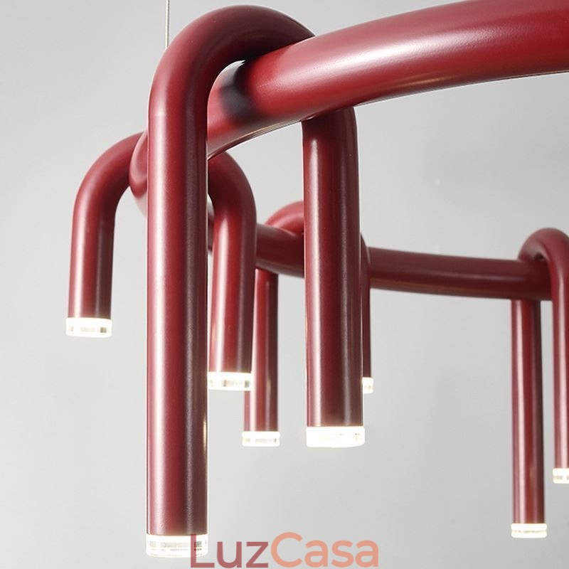 Luminária de teto moderna nórdica duplex edifício circular em forma de U pendente