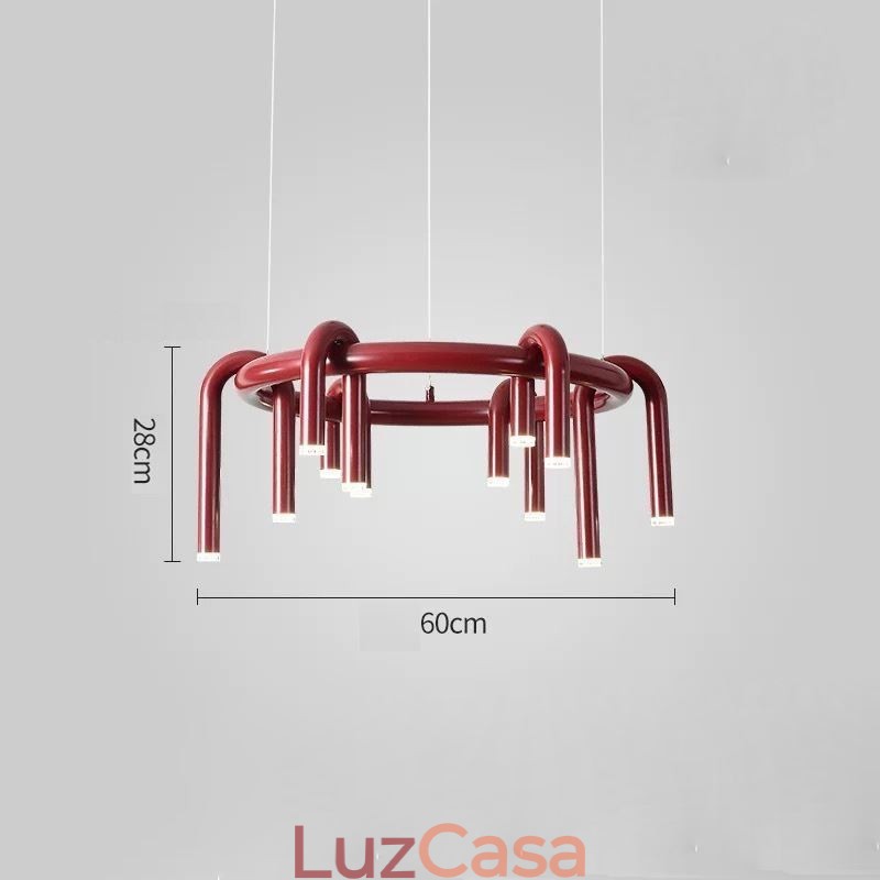 Luminária de teto moderna nórdica duplex edifício circular em forma de U pendente