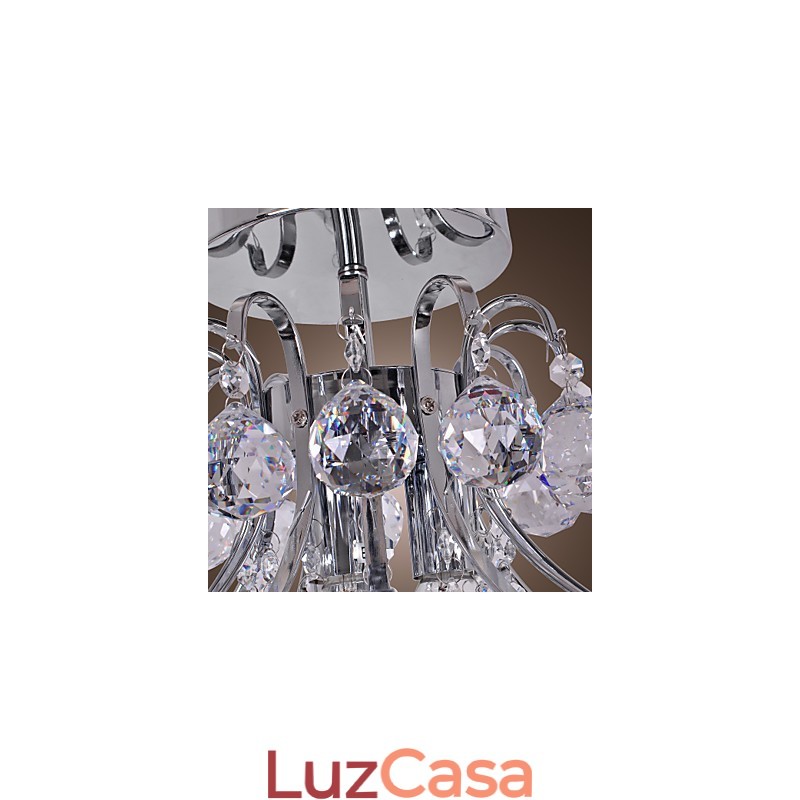 Lustre de cristal moderno contemporâneo estilo mini metal galvanizado montagem embutida