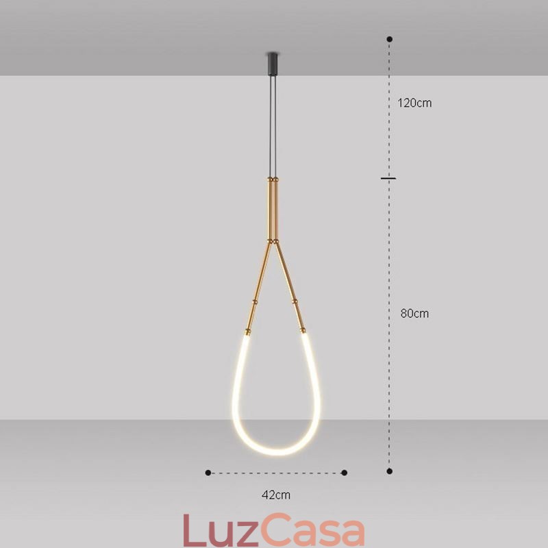 Luminária Pendente Creative Line Bambu Luminária de Teto Preto Dourado