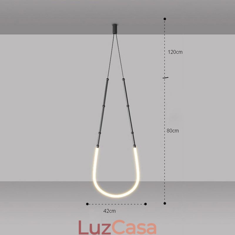 Luminária Pendente Creative Line Bambu Luminária de Teto Preto Dourado