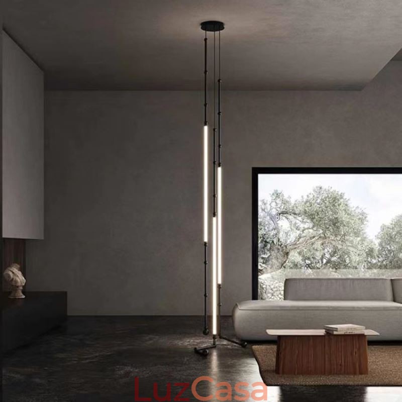 Luminária de Teto Creative Line Bamboo Pendente Preto Dourado
