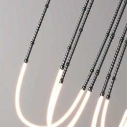 Luminária de Teto Creative Line Bamboo Pendente Preto Dourado