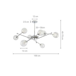 Luminária pendente de vidro estilo europeu simples Magic Beans Luminária de teto