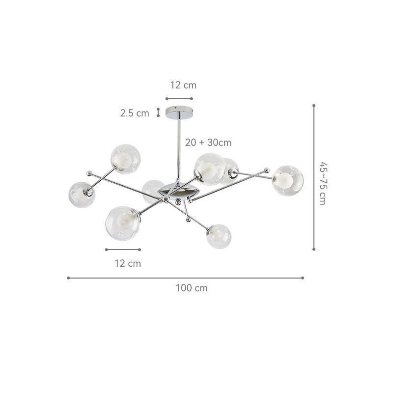 Luminária pendente de vidro estilo europeu simples Magic Beans Luminária de teto