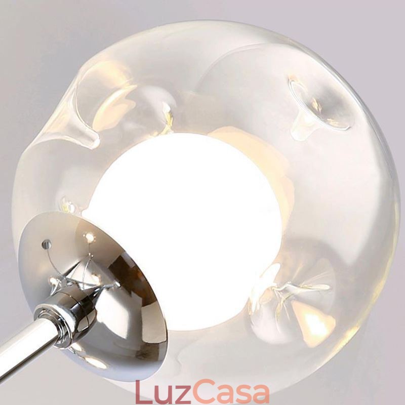 Luminária pendente de vidro, luminária pendente europeia de feijão mágico, 4 luzes
