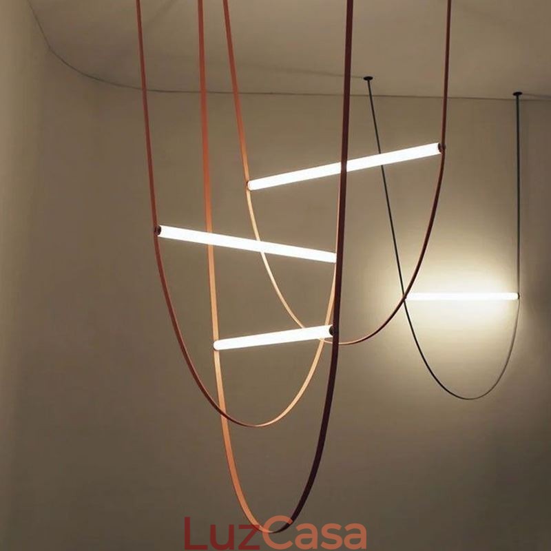 Luminária pendente europeia estilo wabi sabi cinto luz decorativa