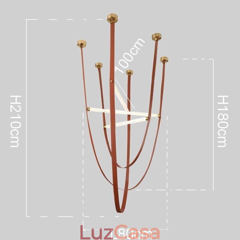 Luminária pendente europeia estilo wabi sabi cinto luz decorativa