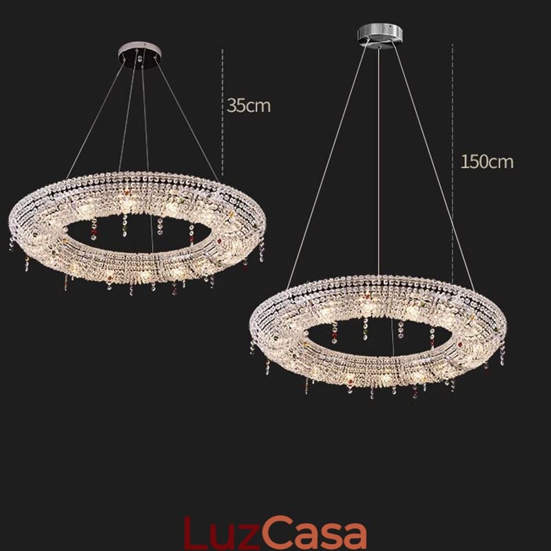 Luminária pendente de cristal moderna Luminária de teto de luxo