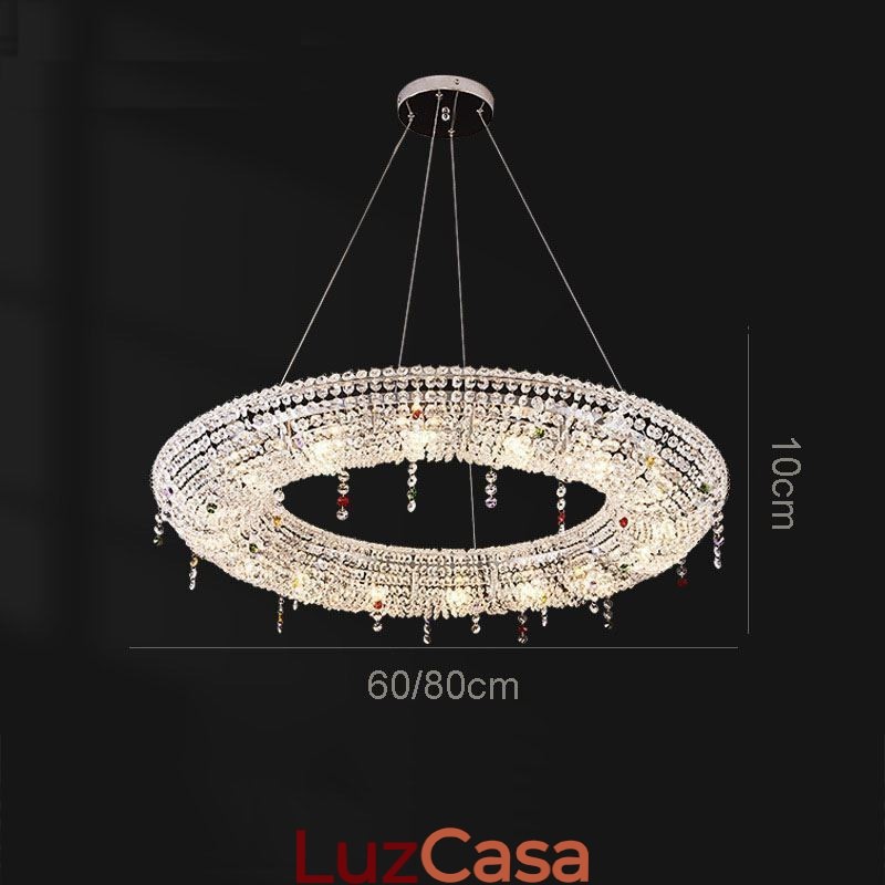 Luminária pendente de cristal moderna Luminária de teto de luxo
