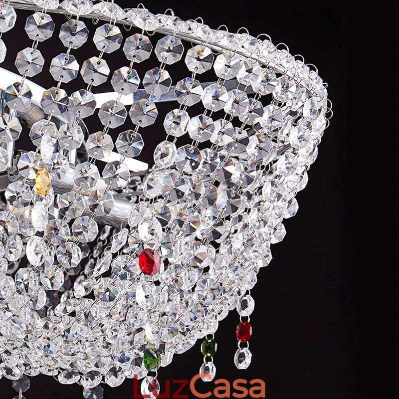 Luminária pendente de cristal moderna Luminária de teto de luxo