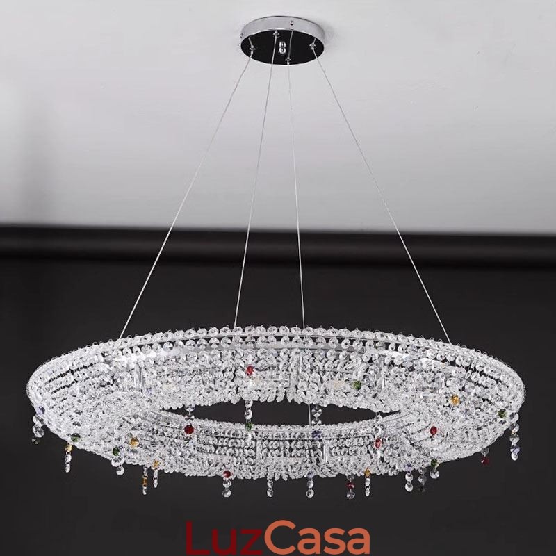 Luminária pendente de cristal moderna Luminária de teto de luxo