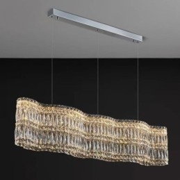 Luminária pendente de cristal longa, decoração de luxo, luz de teto